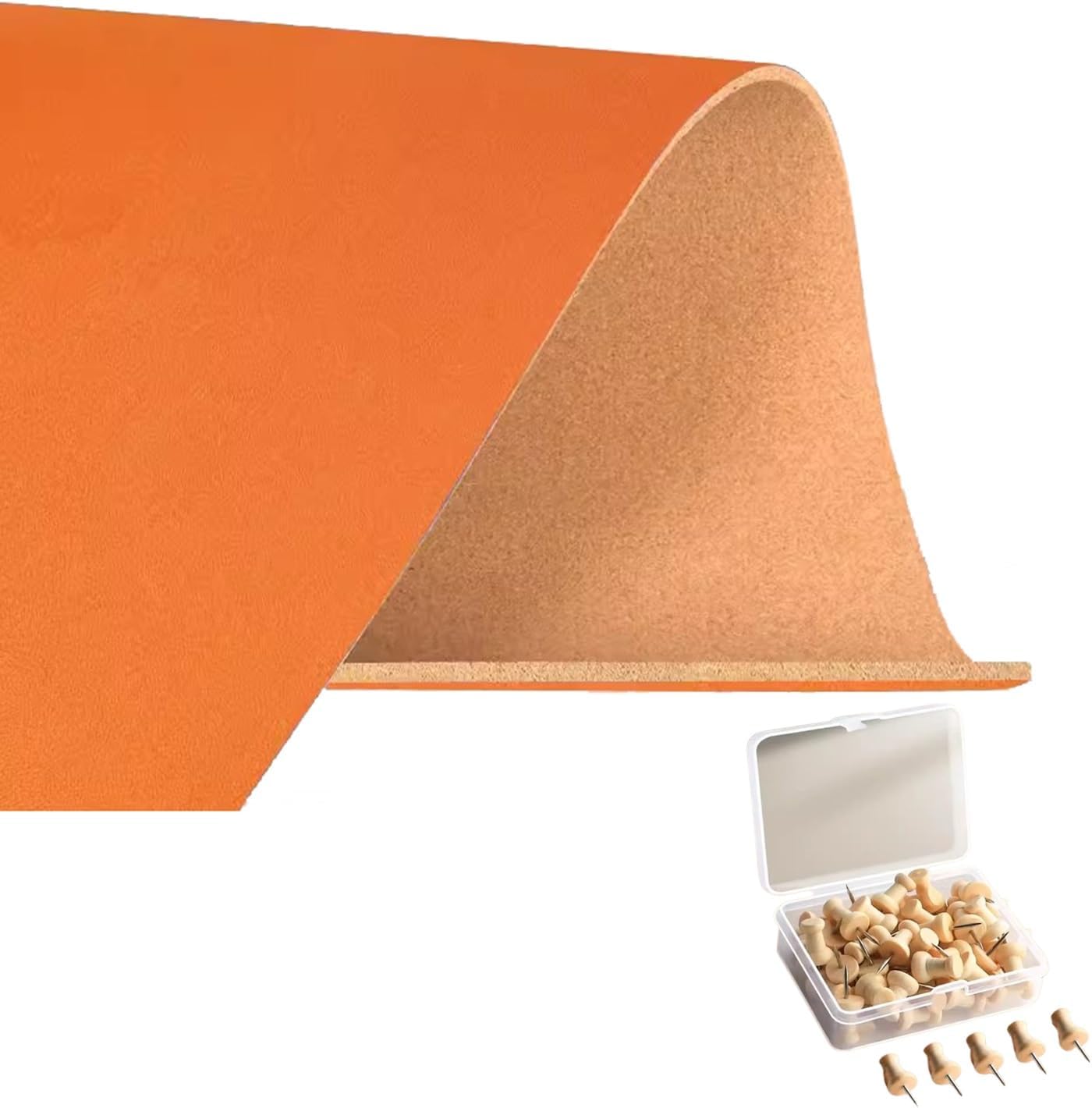 Cork Roll DIY Colorful Cork Board Roll 8mm Thick, High Density Cork Wall Covering Easy to Cut, for Wall Decorative Home School (Color : Orange, Size : 1.22x5.74m/4x18.83ft)