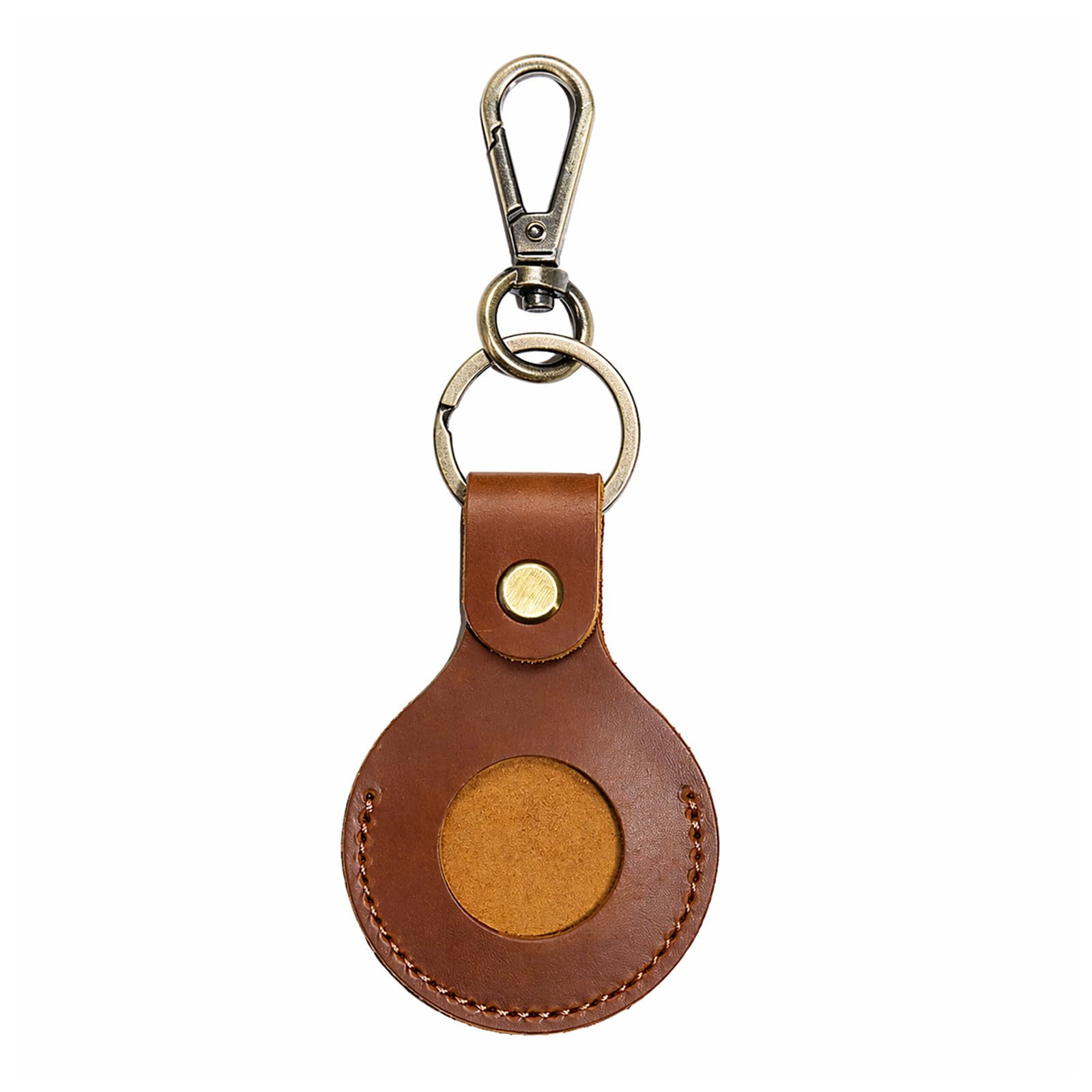 Dla AirTag Brelok z eko-skóry, Etui z eko-skóry dla AirTag, Skórzany zawieszka, Etui ochronne dla Apple AirTag, Brązowy, Prawdziwa skóra, Kompleksowa ochrona przed zarysowaniami i uderzeniami, dla