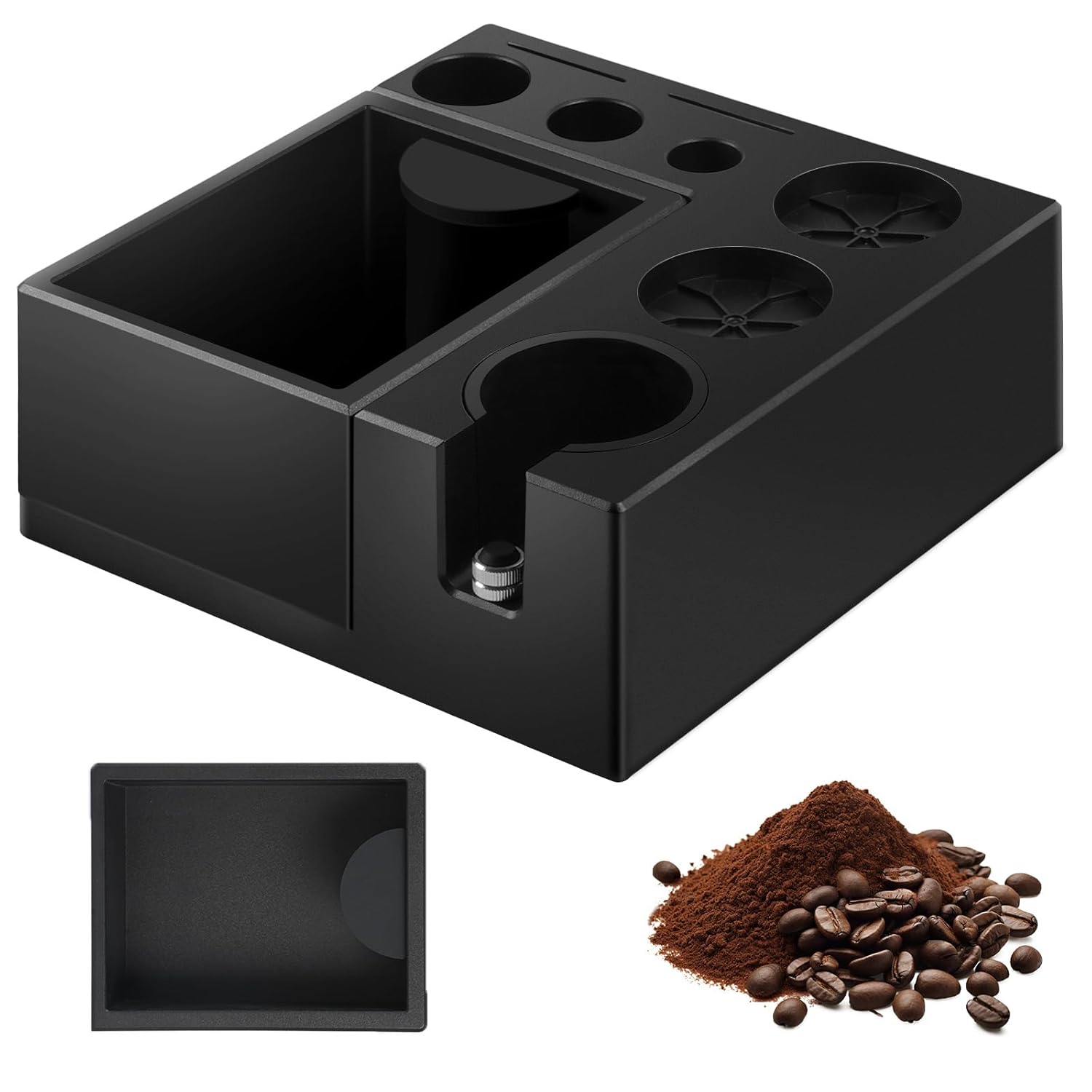 PUSEE Espresso Knock Box Tamp Station 9 in 1 Espresso Organizer Fit 51 54 58MM Tamper Distributor Portafilter