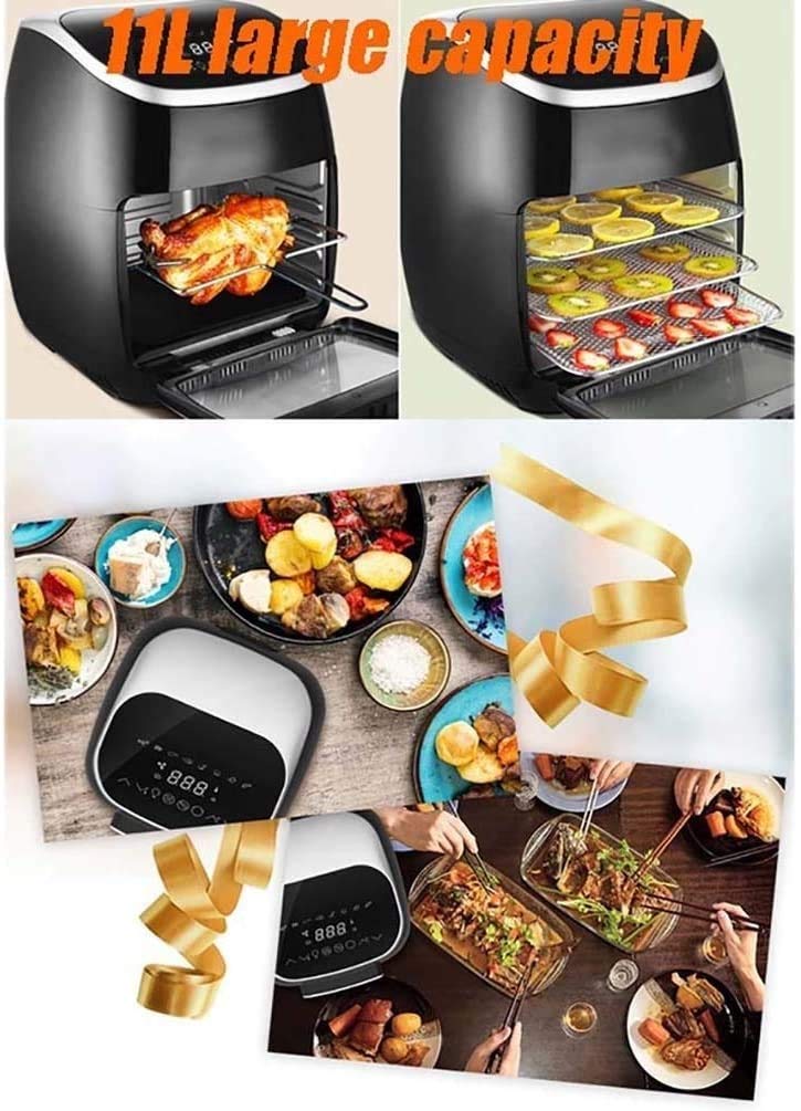 11.5-Quart d'air friteuse, croustillant, Cuisinier, rôtissoire, déshydrate;Caractéristiques de Cuisson 7-en-1;Accessoires de friture d'air de Luxe