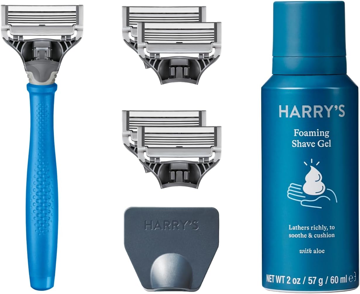 Harry's Men's Razor Set, Razor + 5 Razor Blades + Shaving Cream, Harry