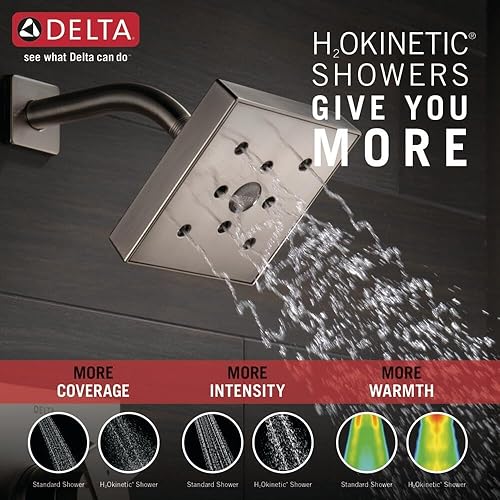 Miniatura 5 de Delta Faucet Ara 14 Serie T14467-SS - Juego alcachofa de ducha con pulverizador H2Okinetic, acero inoxidable (válvula no incluida), T14467-SS