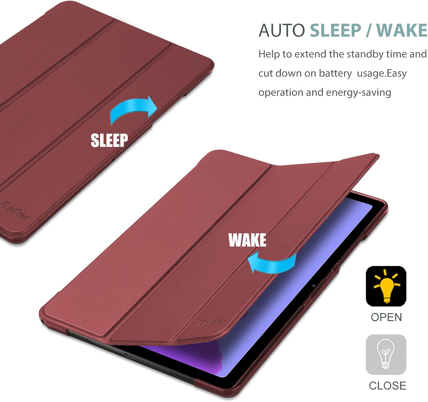 ProCase for Galaxy Tab a7 Case 10.4 Inch 2022 2020 (SM-T509 T500 T503 T505 T507), Protective Stand Case Hard Shell Cover for 10.4 Inch Samsung Galaxy Tab a7 10.4 -Wine