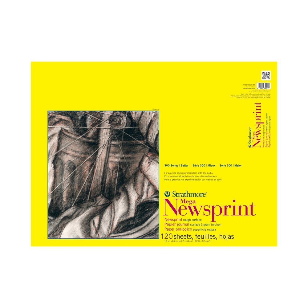 Strathmore STR-307-418 120 Sheet Rough Newsprint, 18 by 24"