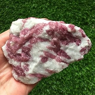 Pink Crystal Cluster Natural Tourmaline Mineral Specimen Healing Stone, Home Decoration Color Energy Stone Healing Stone (Size : 150-160g)