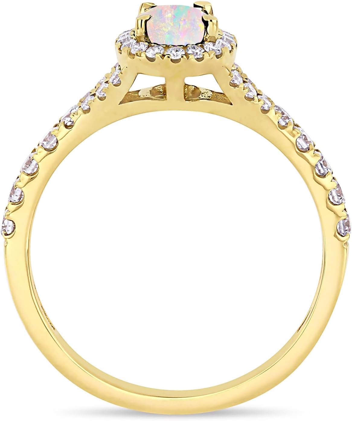 Oval Shaped Gemstone Halo Engagement Ring 10K 14K 18K Yellow Gold 7x5 MM Gemstone Prominse Wedding Annivesary Bridal Jewelry for Women