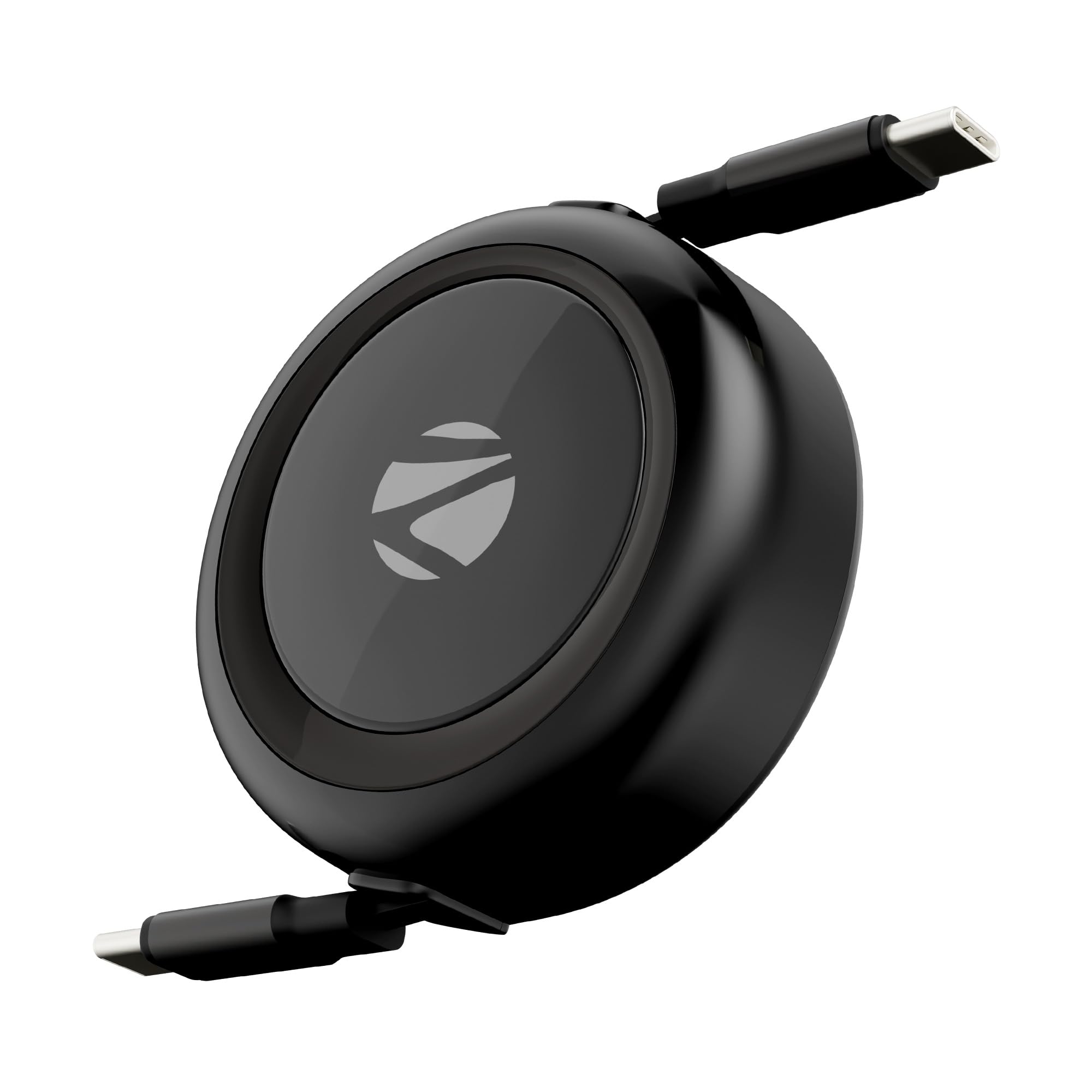 zebronics type c - type c retractable cable, 60 watts, upto 480mbps data sync, fast charging, 1 m, compatible with iphone 15 & 16 series, ipad, macbook, samsung, android (wattz 60rcc1, black)