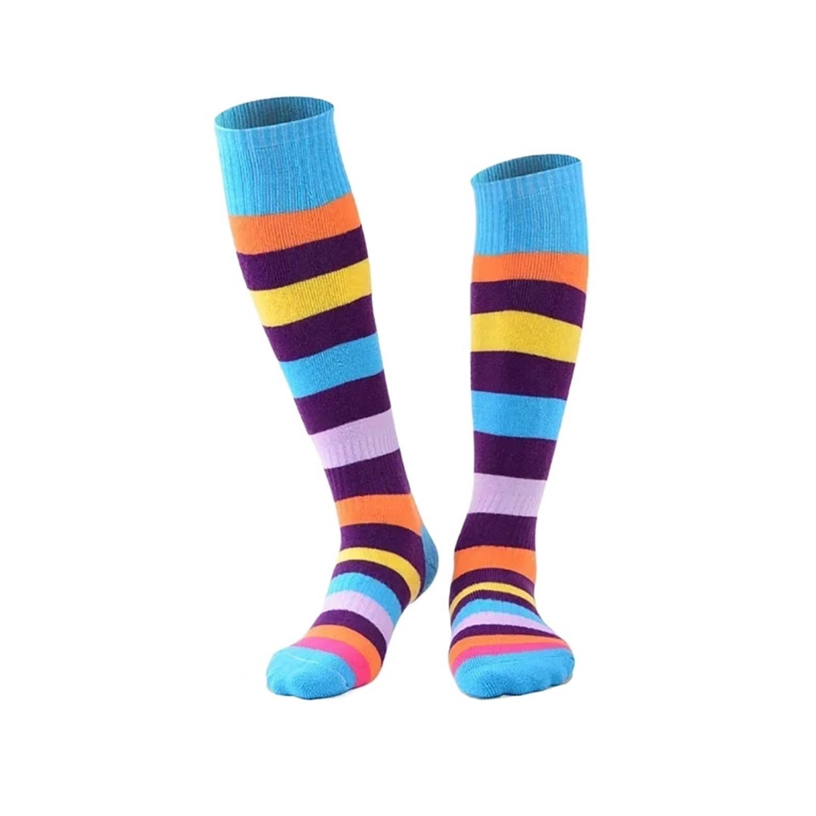 Calze Termiche, 20 Paia di Calzini da Sci, Calze Trekking e for Bambini a Righe Lunghe(Black,-3740)