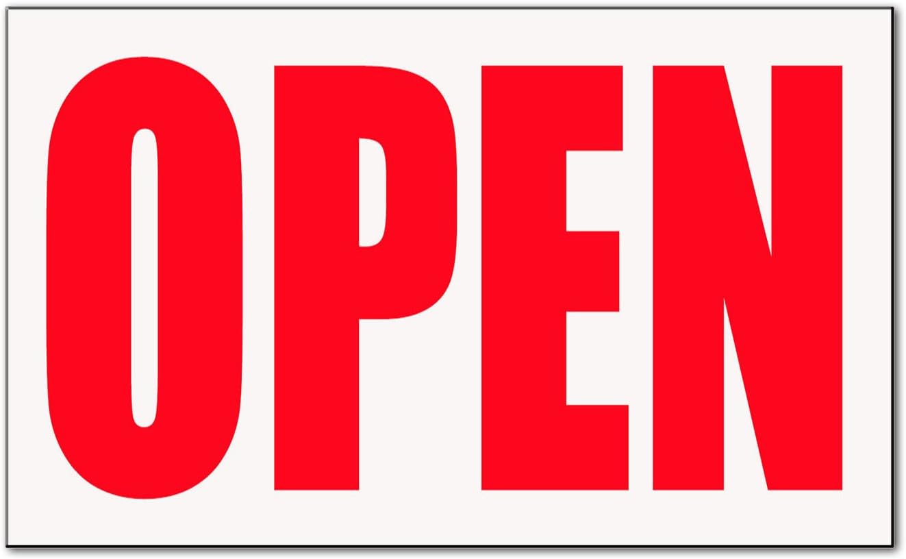 Open Red Business Corrugated Car Door Magnets Magnetic Signs-Qty 2