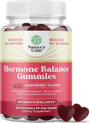 Gomas de Equilibrio Hormonal para Mujeres de Todas las Edades - Suplemento de Apoyo al PMS para Mujeres para Regular el Ciclo Menstrual y el