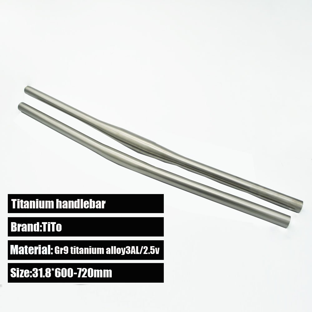 TiTo Titanium MTB Titan Fahrradlenker Flach 25,4/31,8 mm x 680/700/720/740 mm Fahrrad Lenker Mountain Road Bike Zubehö(680, 25,4)