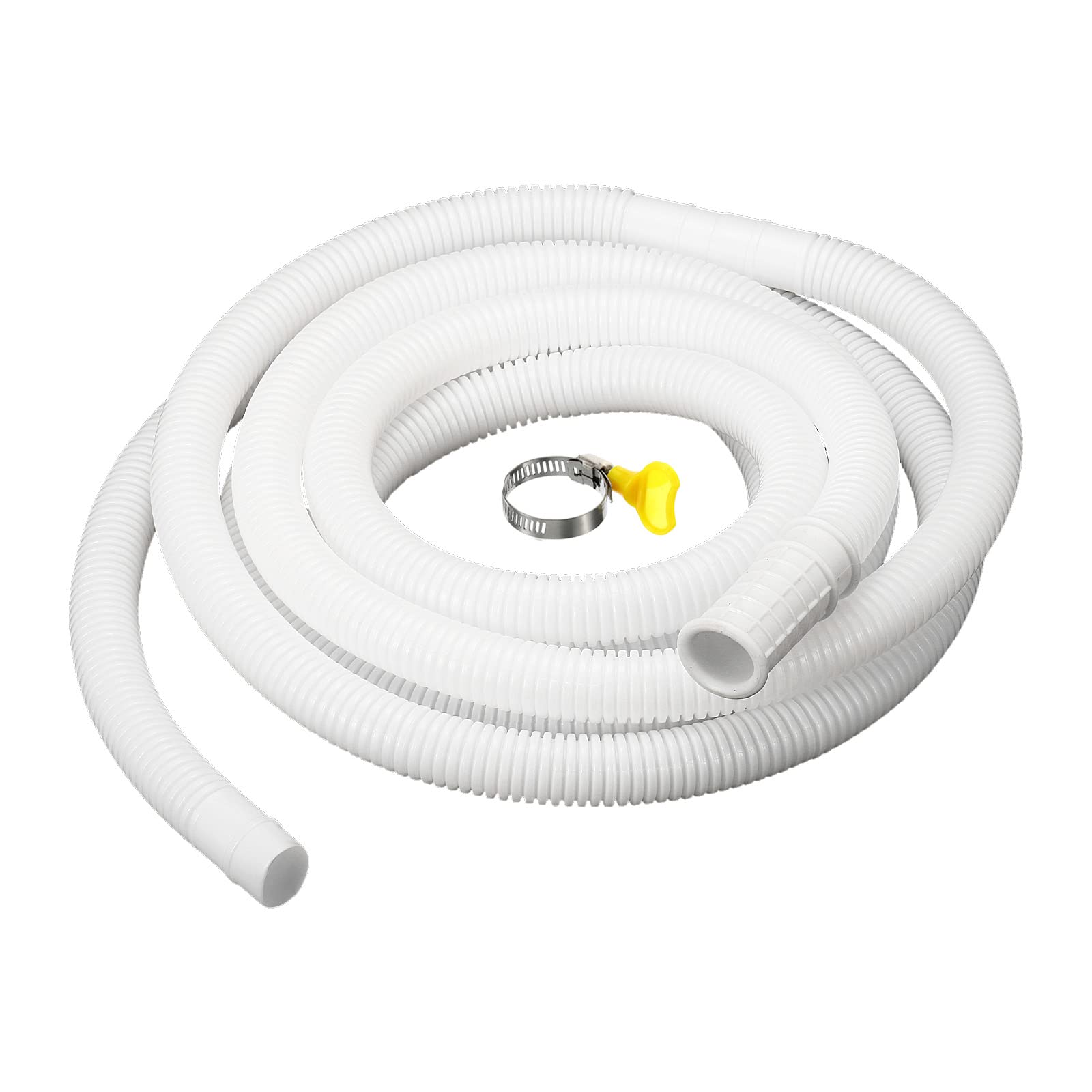 sourcing map Universal Air Conditioner Drain Hose 16mm ID 9.8ft with Clamp for AC Units Washing Machine, White
