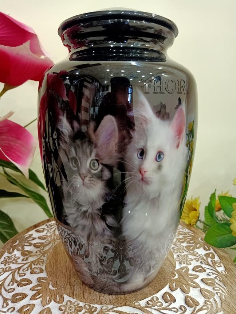 Urns for Human Adults Cremation Ashes Urn/with Beautiful Urn for Cat Ashes Funeral Burial Memorial Carefully Completely Handcrafted with Black Finish Rustic Vintage Home Decor Gifts