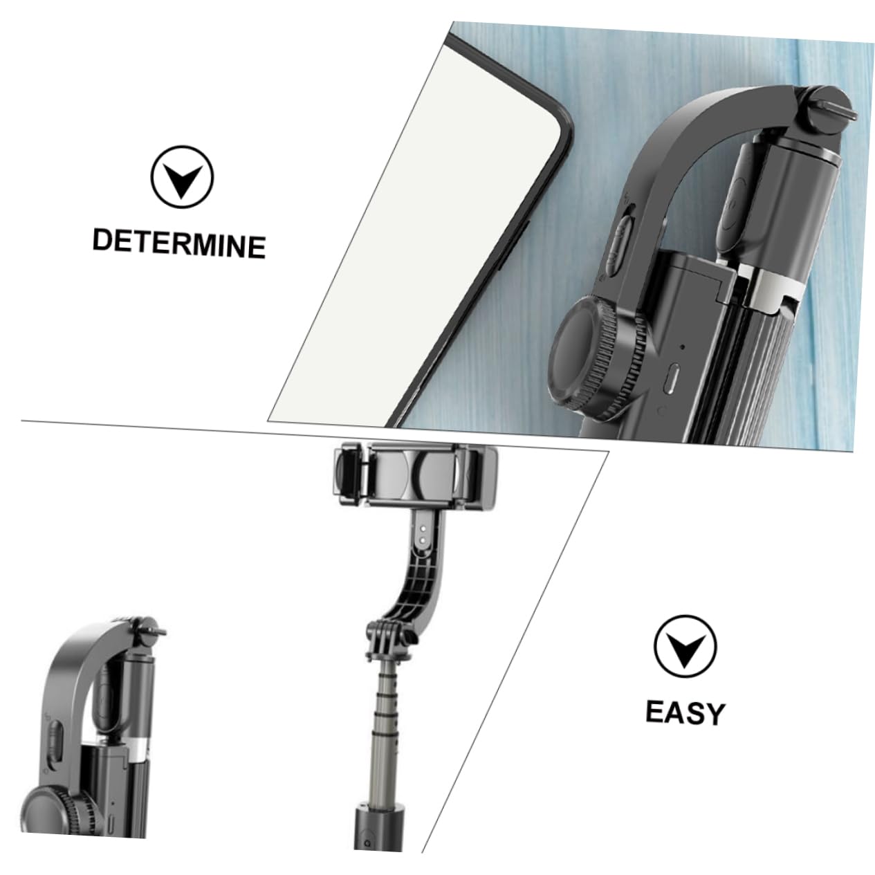 Stabilisateur de Téléphone Portable Trépied 1 Set Abs Noir