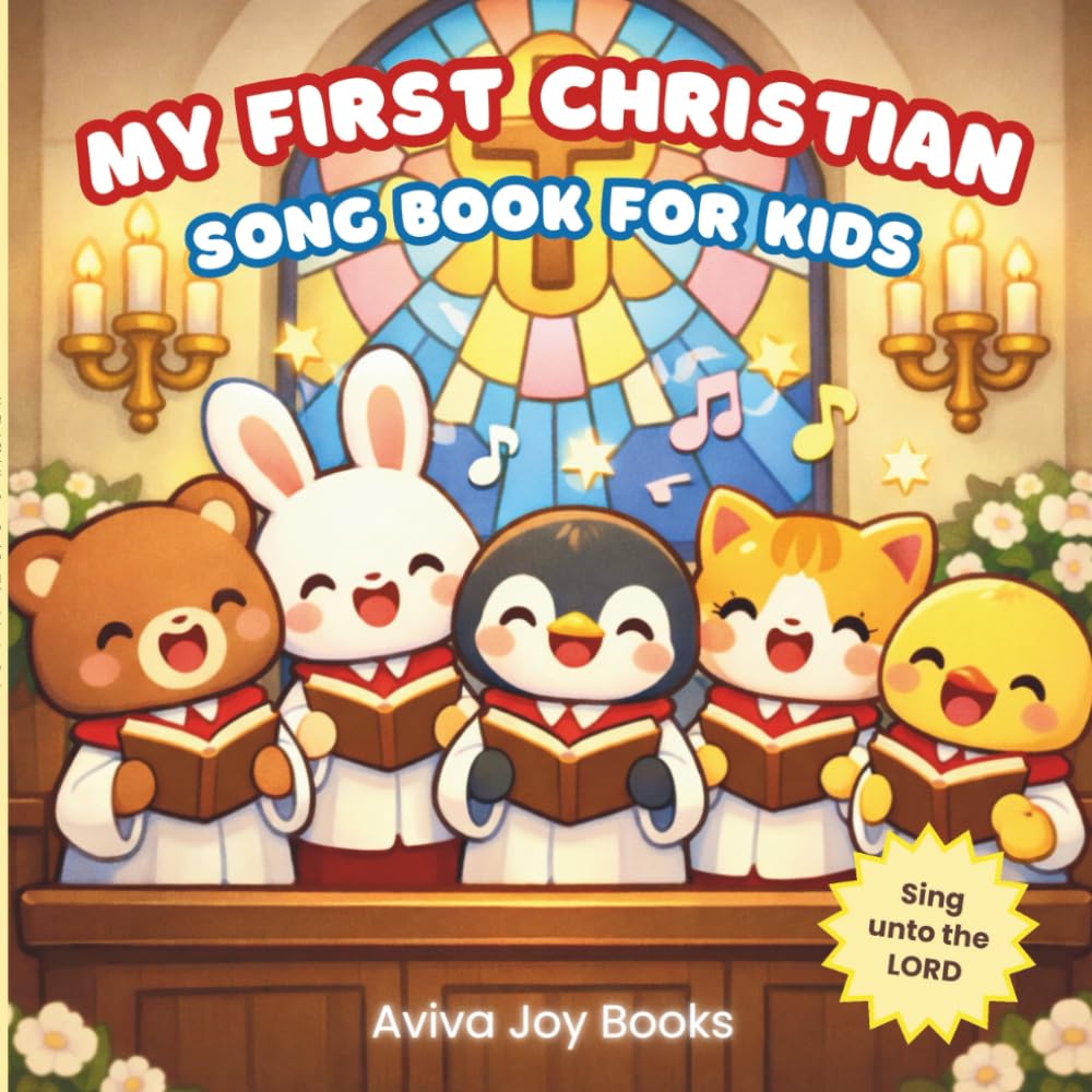 My First Christian Song Book For Kids: 12 Classic Christian Songs for Toddlers and Preschoolers with Cute Kawaii Animal Illustrations and Easy QR Code Sing-Along