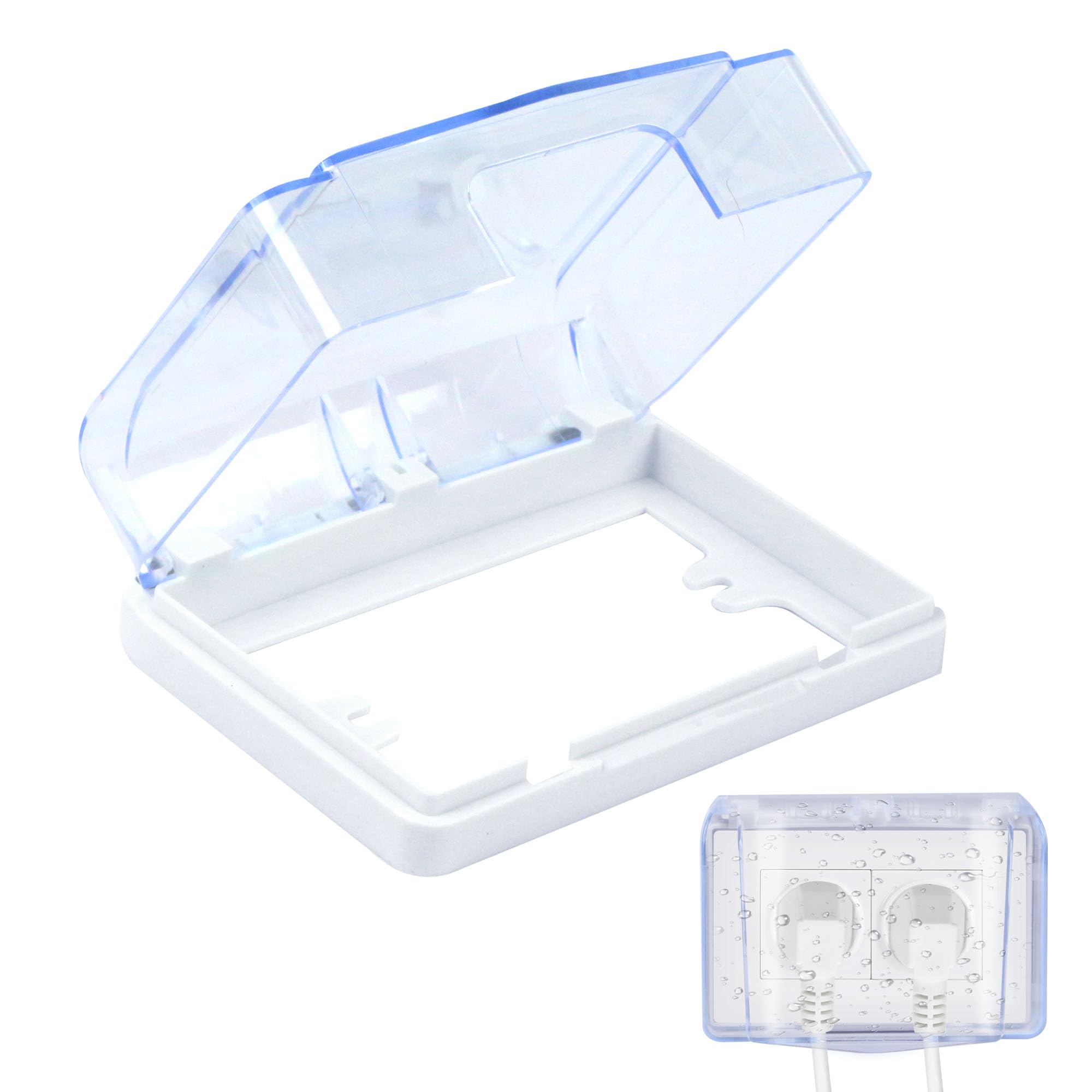Caja Impermeable Enchufes Tapa Baño - Pared Resistente Agua Enchufe Jardín Modelo 118-Intemperie Con Solapa Protectora Para Interiores Conmutados Cubiertas Luz Panel Puerta Accesorio Cocina