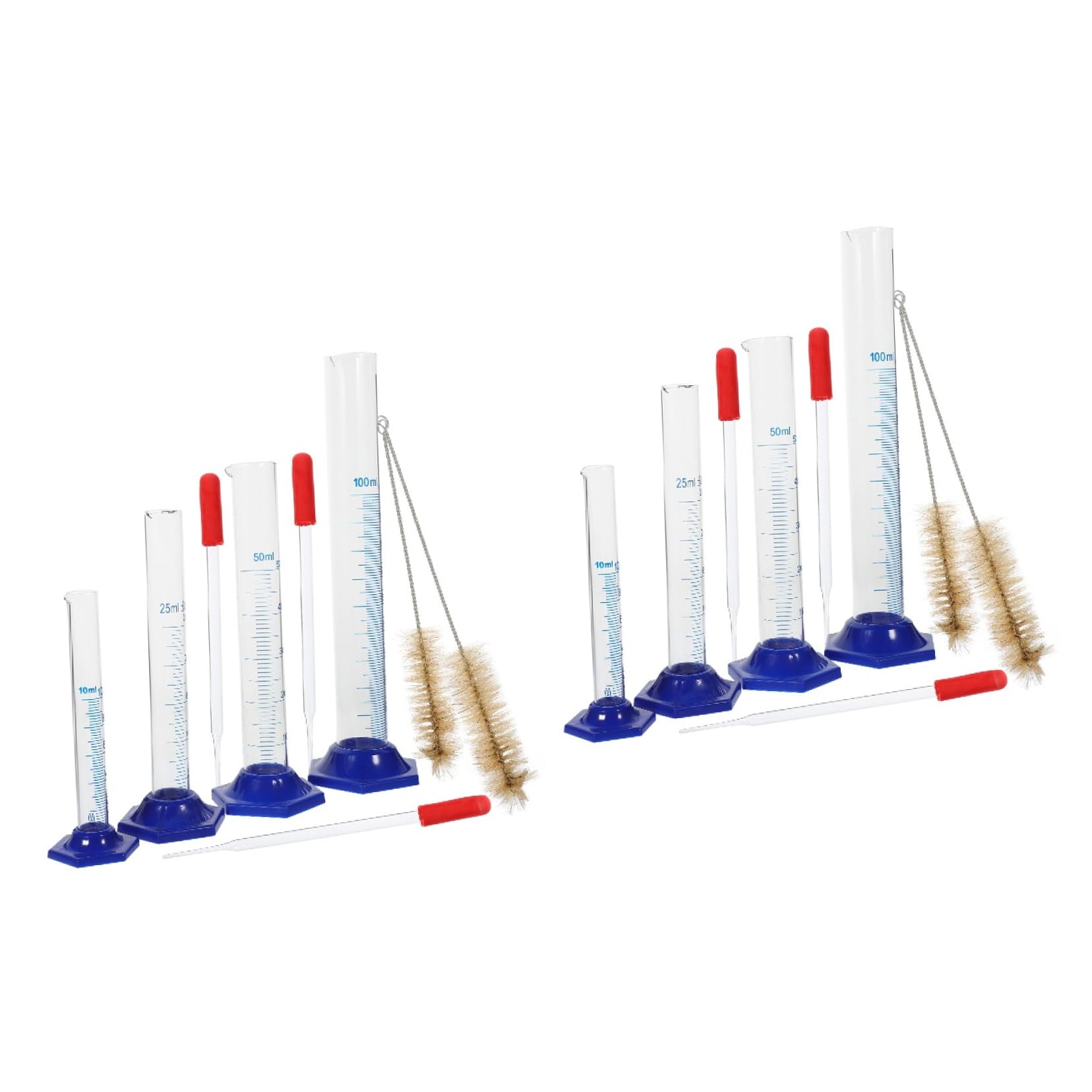 SOLUSTRE 2sätze Messzylinder Set Pipette Und Reinigungsbürsten Graduierte Zylinder Für Präzise Flüssigkeitsmessung Im Labor Und