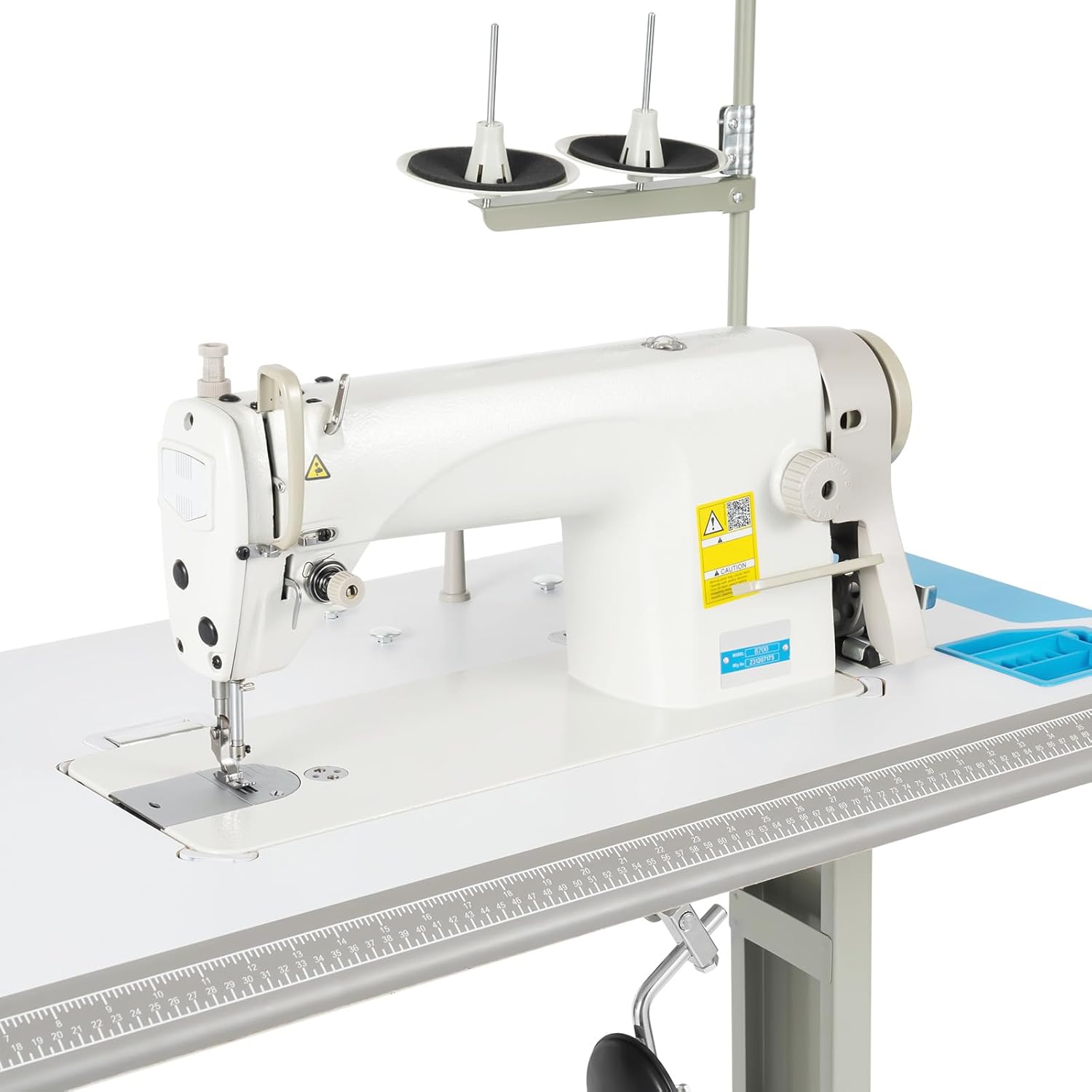 6500RPM Industrial Sewing Machine with Motor, 110V 550W Commercial Heavy Duty Grade Leather Upholstery Sewing Machine Pure Copper Motor Foot Pedal for Tailors Alteration Stores DIY