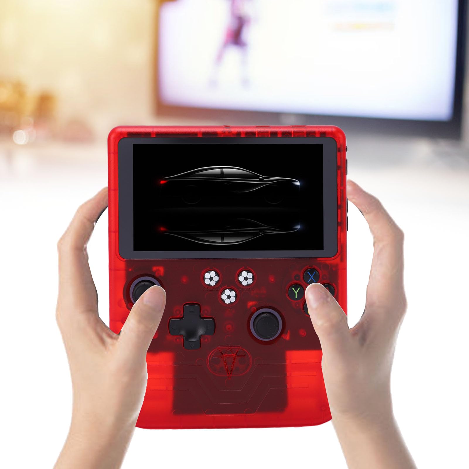 Aramox Console di Gioco Portatile, Console di Gioco retrò con Schermo HD da 6 Pollici, Doppi Joystick RGB, Batteria da 6000 MAh, Spazio di Archiviazione da 128 GB, Dispositivo di Portatile per