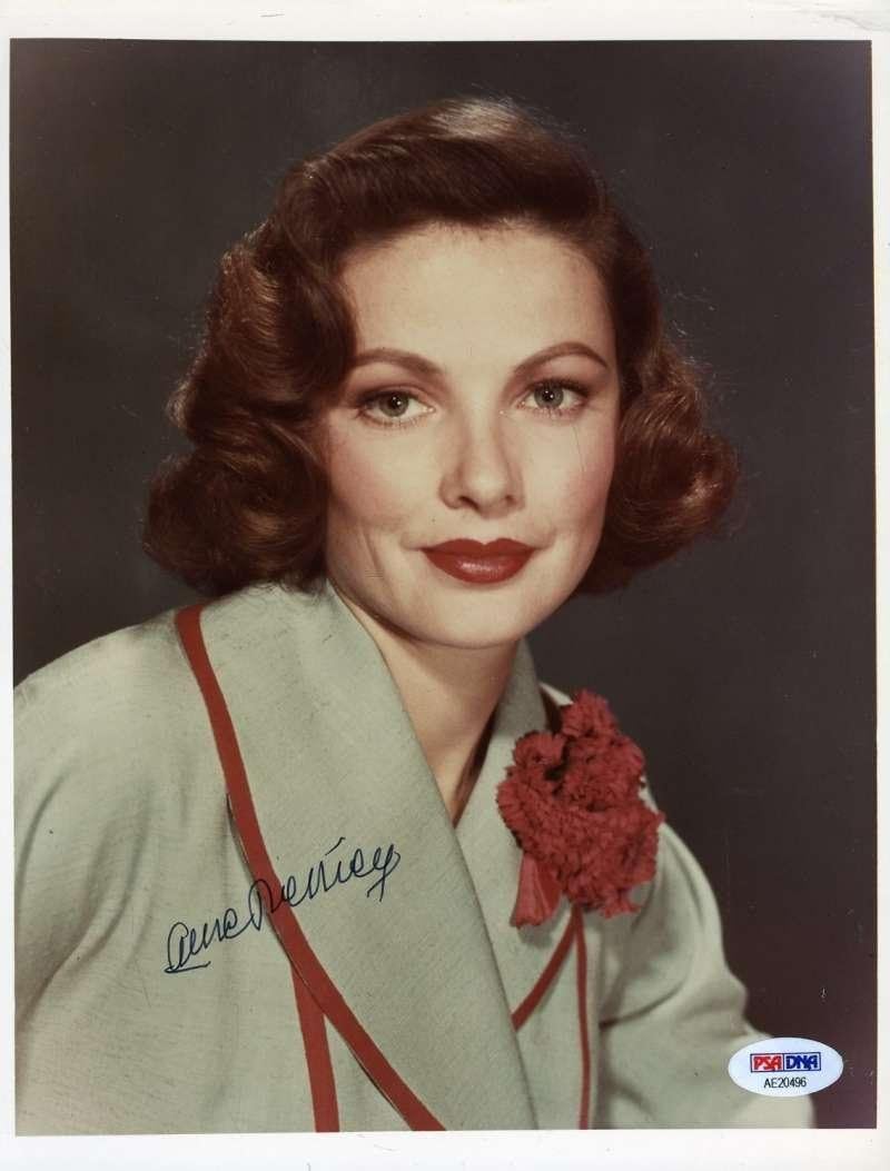 GENE TIERNEY Cert Hand Signed 8X10 Photo Autograph Authenticated PSA