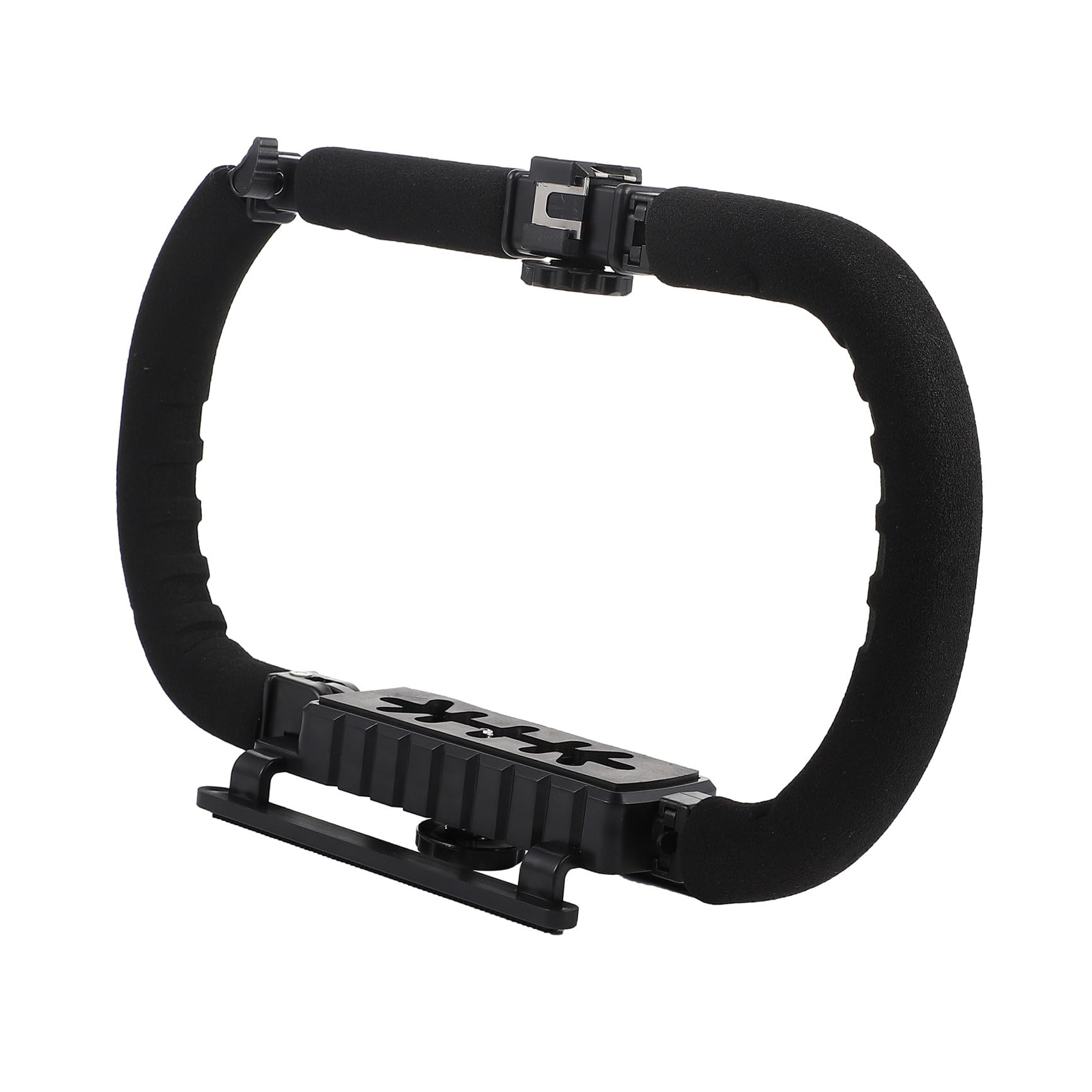 VILLCASE Estabilizador de Cámara Soporte Plegable Tornillo 1/4 para Cámaras Réflex y Móvil Mango de Esponja Antidesgaste y 3 Puertos Zapata Fría
