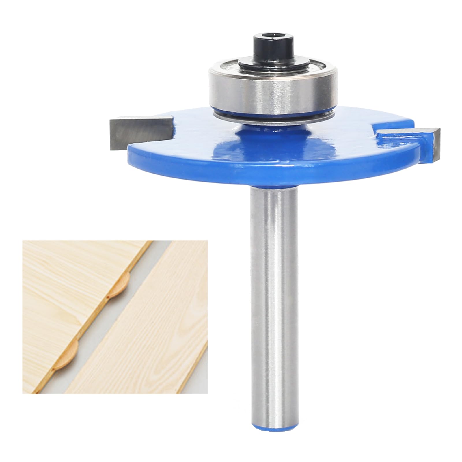 Akylin 20# Biscuit Jointer Router Bit, 1/4”Shank Biscuit Joint Slot Cutter Router Bits with Bearing