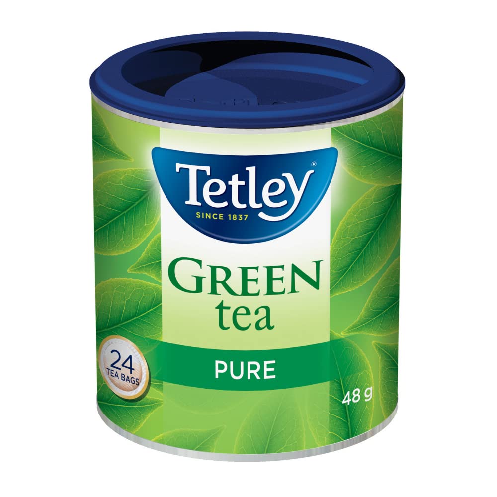 Tetley Pure Green Tea, Herbal Tea - 24 Tea Bags, 48 Grams, Contains Caffeine - 1