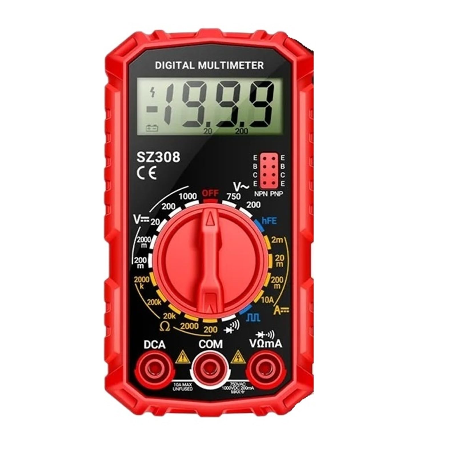 Multimètre numérique SZ308 avec écran LCD rétroéclairé pour électricien