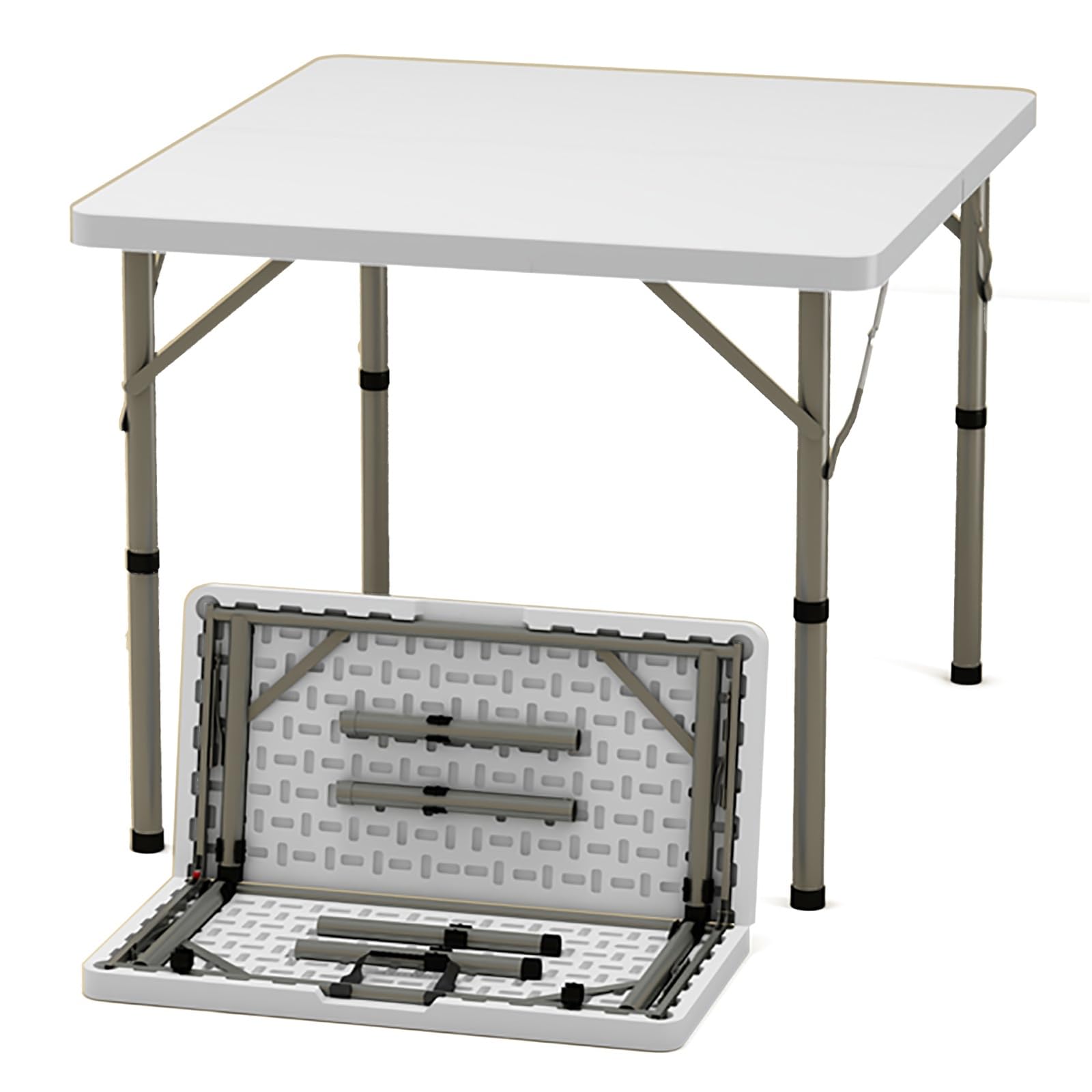 Mesa de juego plegable, mesa de juego cuadrada con patas plegables, mesa de juego de plástico cuadrada, mesa de mahjong, mesas de dominó, para picnic, fiesta, camping, cartas de póquer, mahjong, jue