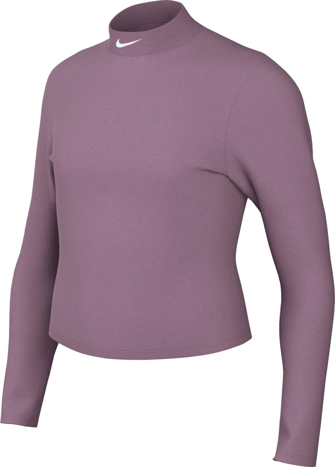 Nike Sportswear Girls' Long-Sleeve Top (Plum Dust/White, FZ5555-523) Size Small