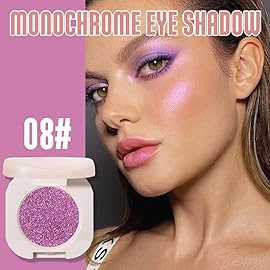 FeiCuiYun Purple Glitter Shimmer Sparkle Eye Shadow Palette Makeup for Older Women, Glitter Shimmer Metallic Holographic Iridescent Cream Iridescent Single Monochrome Eyeshadow Makeup, 08