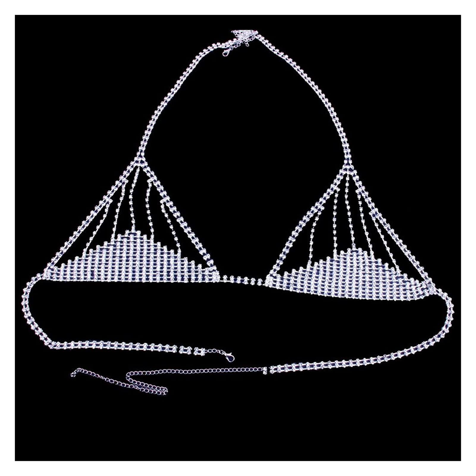 Łańcuszek do ciała Biżuteria do ciała Łańcuszek do bielizny dla kobiet Śliczny biustonosz i zestaw Biżuteria do bikini Łańcuszek do ciała (główny kolor kamienia: złoty, kolor: zestaw)