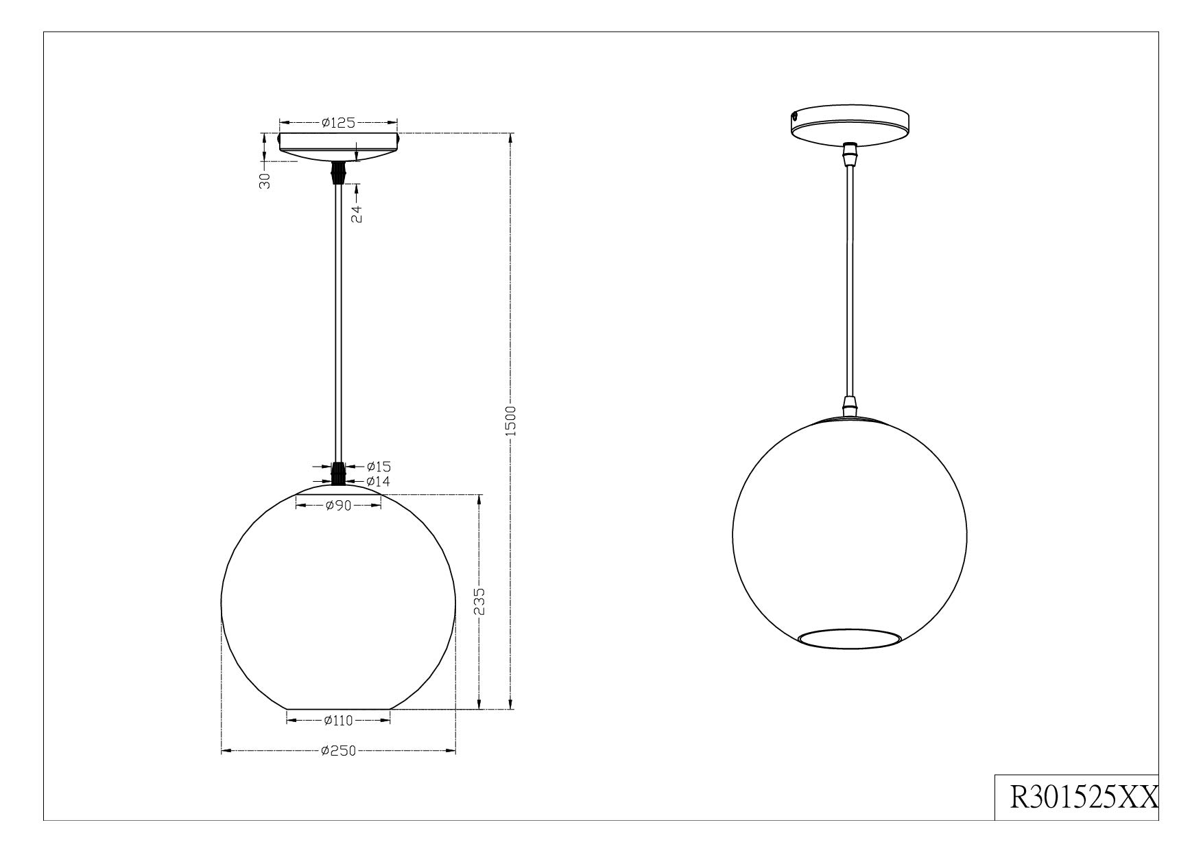Reality Bijou Hanglamp - 1x E27