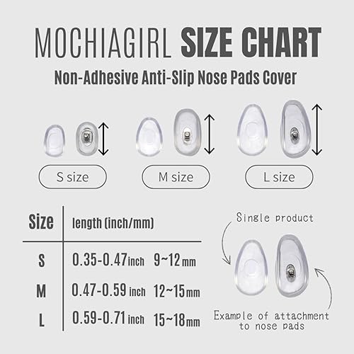 Miniatura 3 de Mochi a girl, Almohadillas de nariz para gafas, no adhesivas, antideslizantes, almohadillas de nariz Cojín de silicona suave para lentes, gafas,