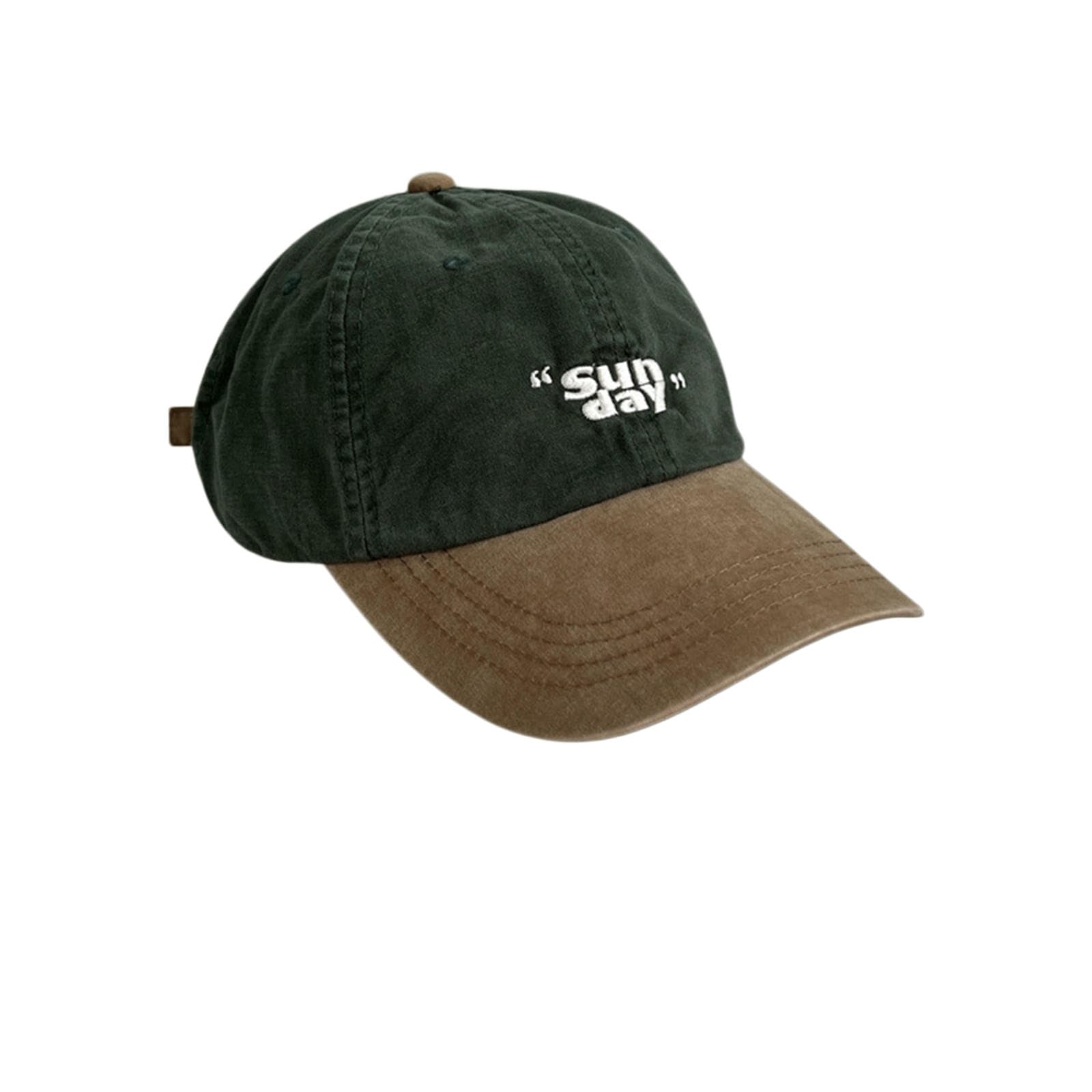 Gyios Cap Niche Color-blocking Design Baseball Hat Cotton Visors Vintage Snapback Style Teenagers Female-green