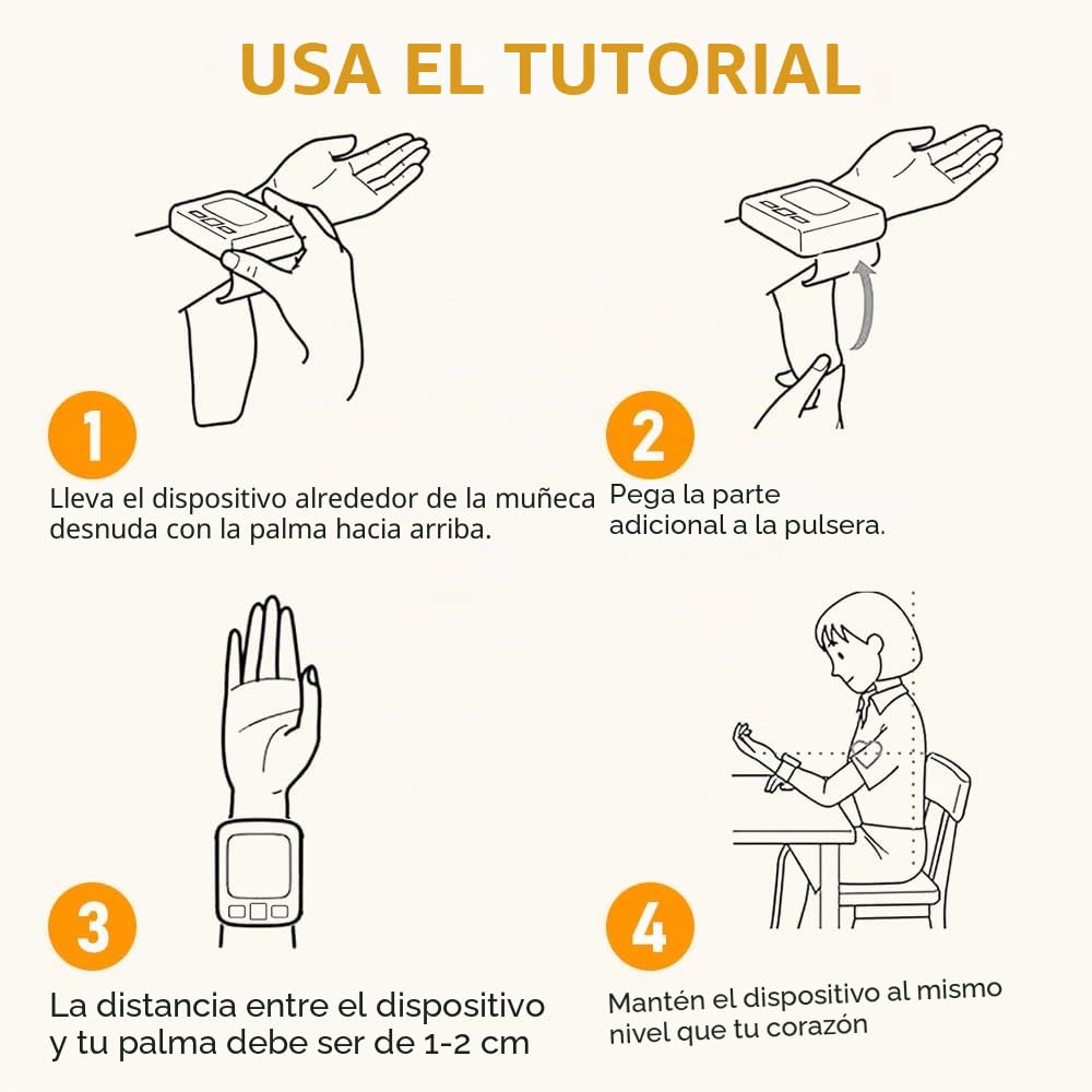 Tensiómetro automático de muñeca – Medición precisa de la presión arterial y del pulso – Tensiómetro de muñeca ajustable con detector de tensión arterial