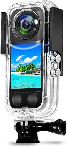 Carcasa de buceo invisible para Insta360 X3,164.0 ft (164 pies) de profundidad subacuática, funda protectora antiarañazos accesorios con accesorios