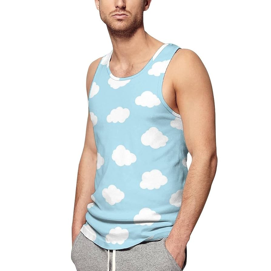 Amazon.co.jp: タンクトップ メンズ 青空 雲 柄 インナーシャツ