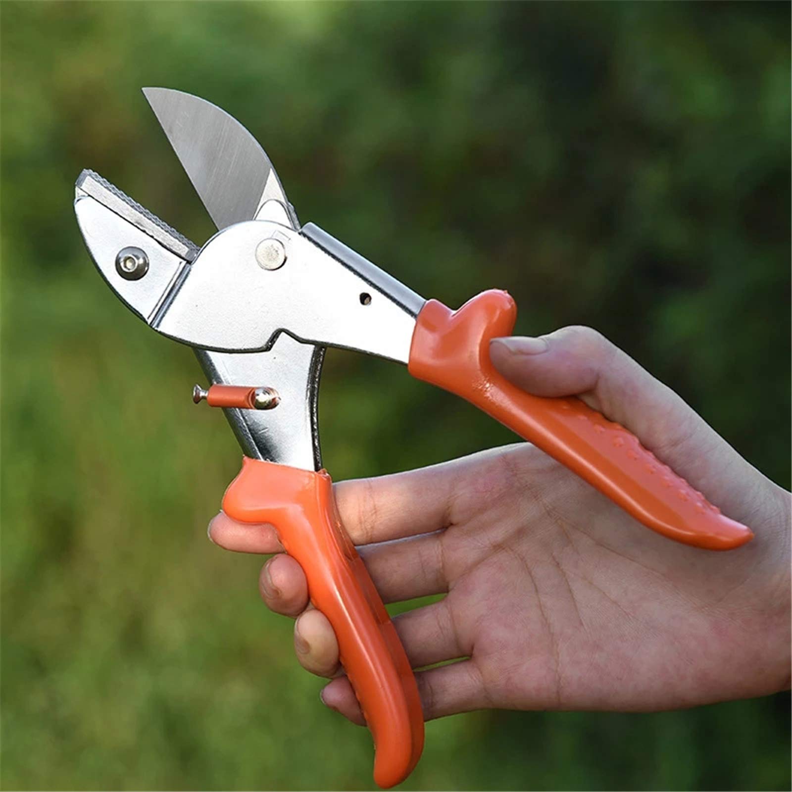 Gartenschere aus Edelstahl, SK-5 Professionelle Gartenschere, Schere zum Pfropfen und Veredeln (Orange M)