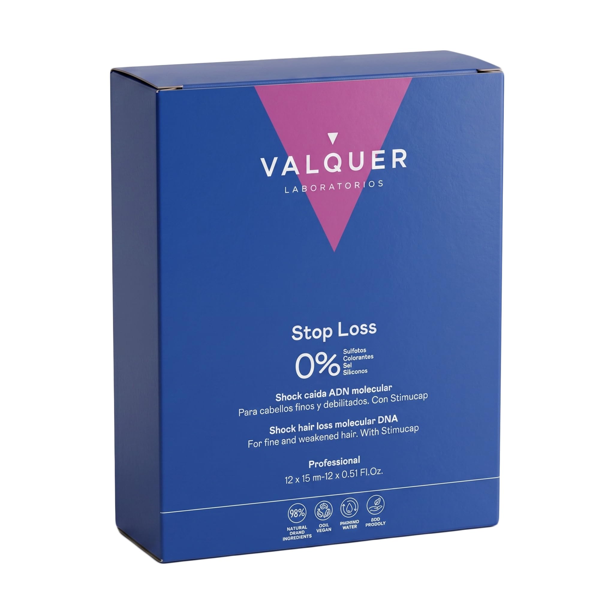 Valquer Loción Anticaída Shock Fórmula Zero en Ampollas | 12 Uds de 15 ml