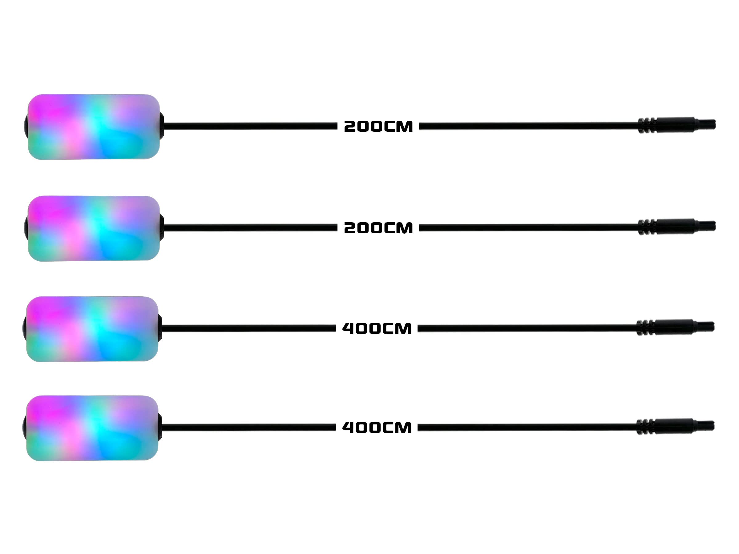 RGBIC RGB Full LED Rainbow Auto Ambientebeleuchtung (Für Fußraumbeleuchtung Set mit 4X LED Modulen) mit APP Steuerung und Fernbedienung