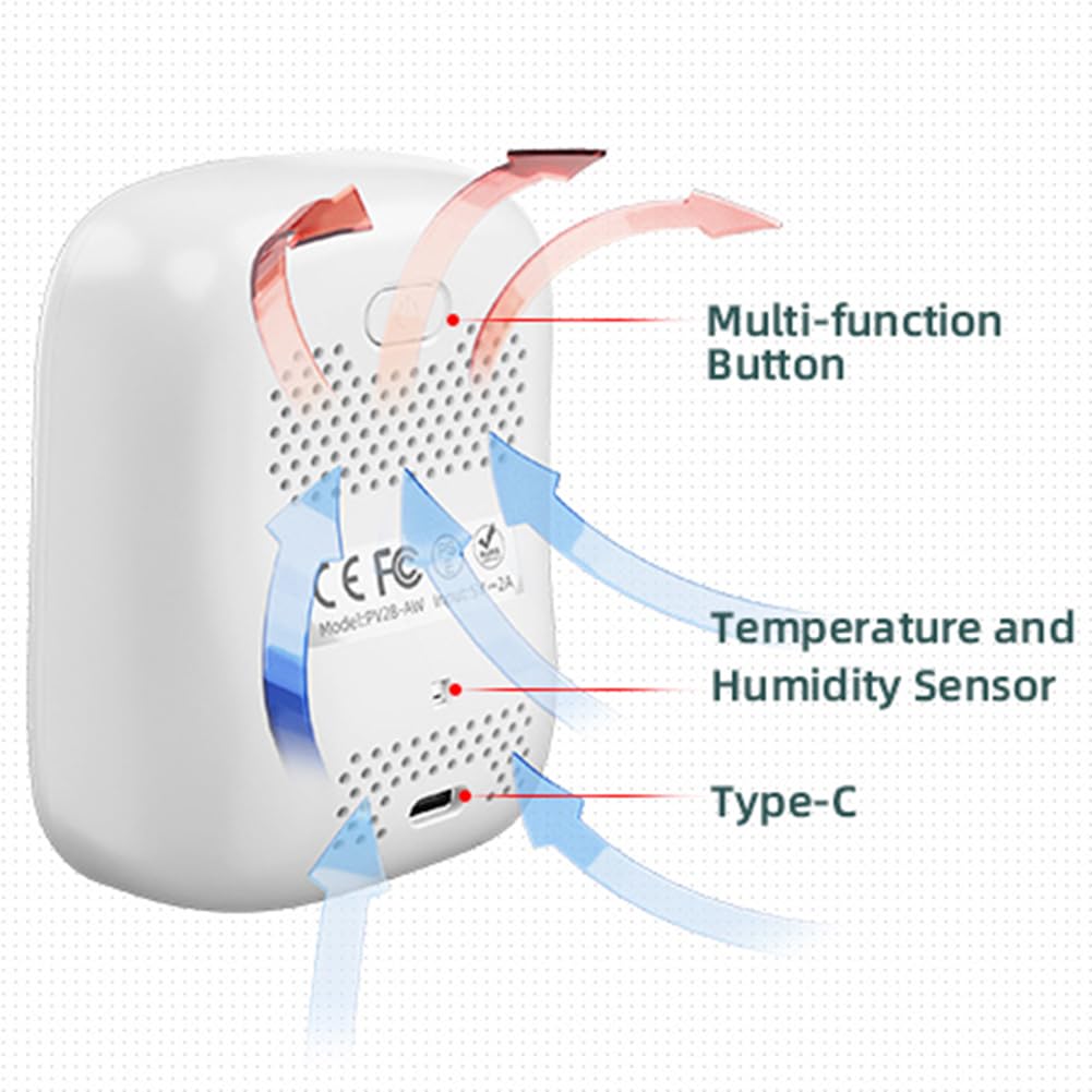 Détecteur de 8 en 1, compteur de qualité de l'air intérieur, détecteur de WiFi moniteur de qualité de l'air pour Tuya App