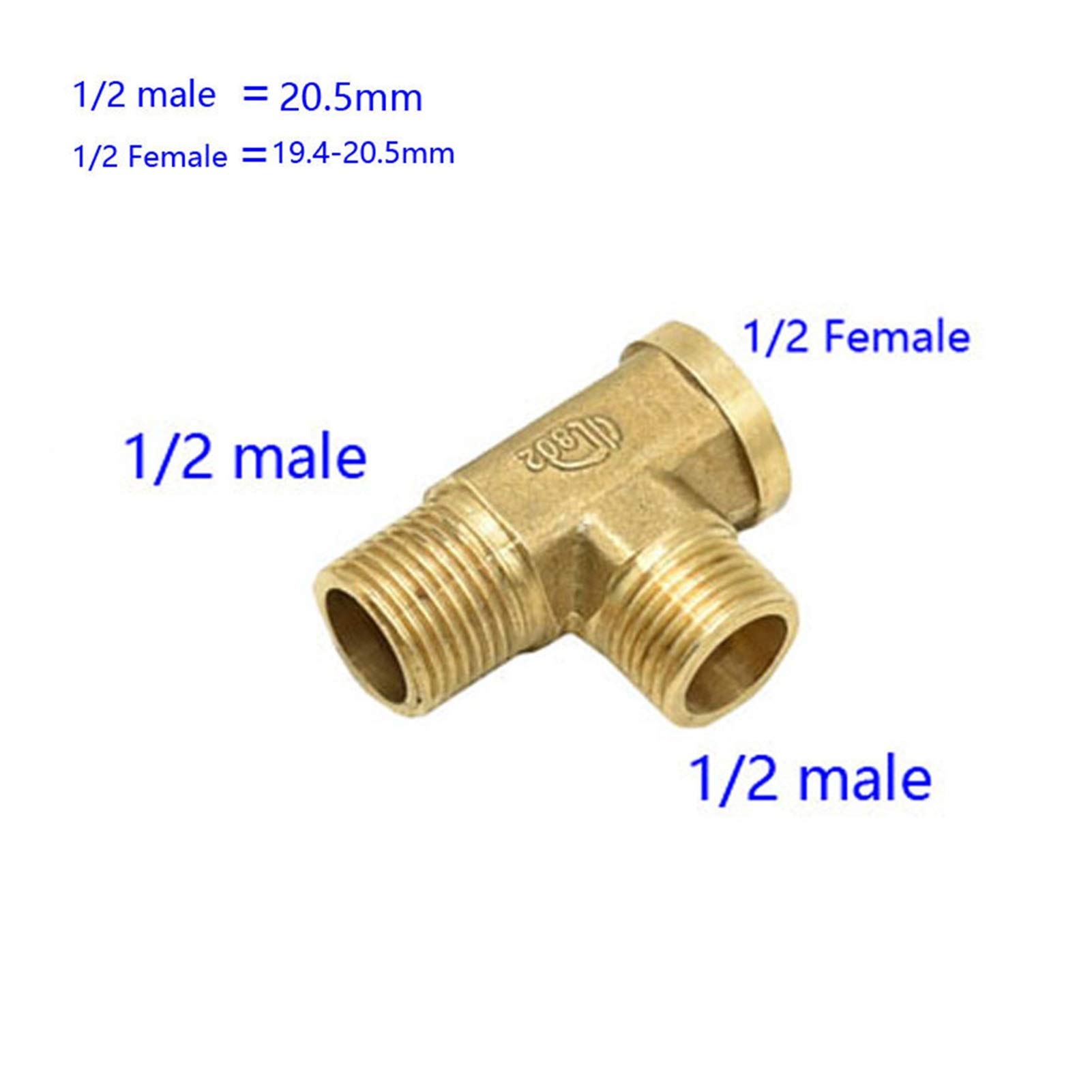 Lueao Bachangz-Raccordo Tubi Ottone Filettatura Maschile e Femmina da 1/8 1/4 3/8 1/2 3/4 Brass Brass End Raccendi Tappi, Tubo per irrigazione da Giardino (Color : M1l2