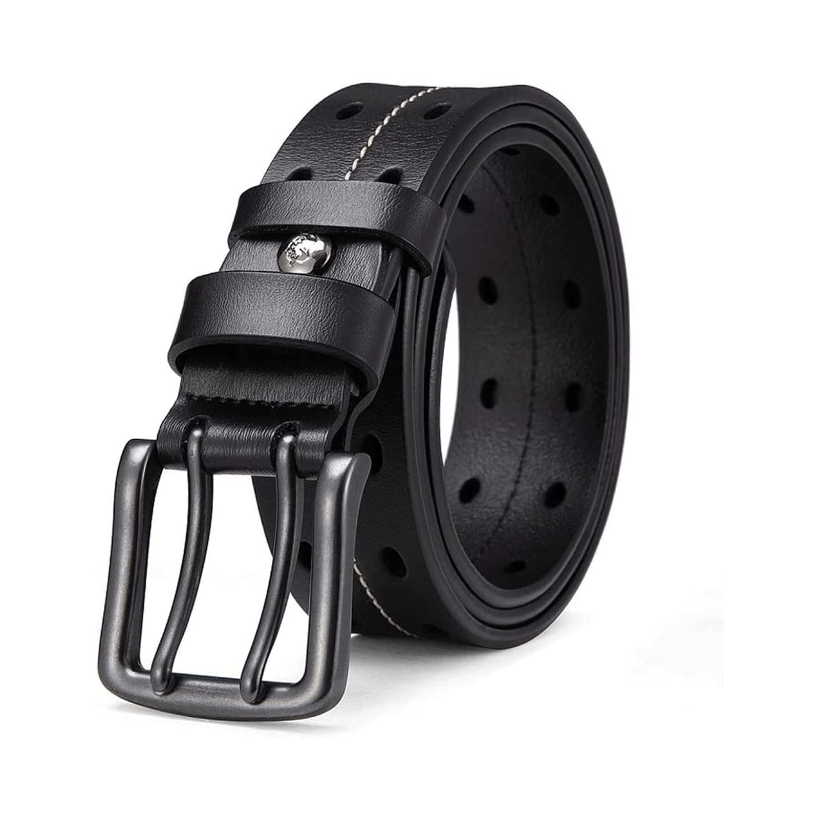 Cinturón de Cuero Genuino Longitud Ajustable Hebilla de Pin de Cuero Cinturón de Cuero Genuino de Vaca Varios tamaños Cinturón de Moda Informal para Hombres