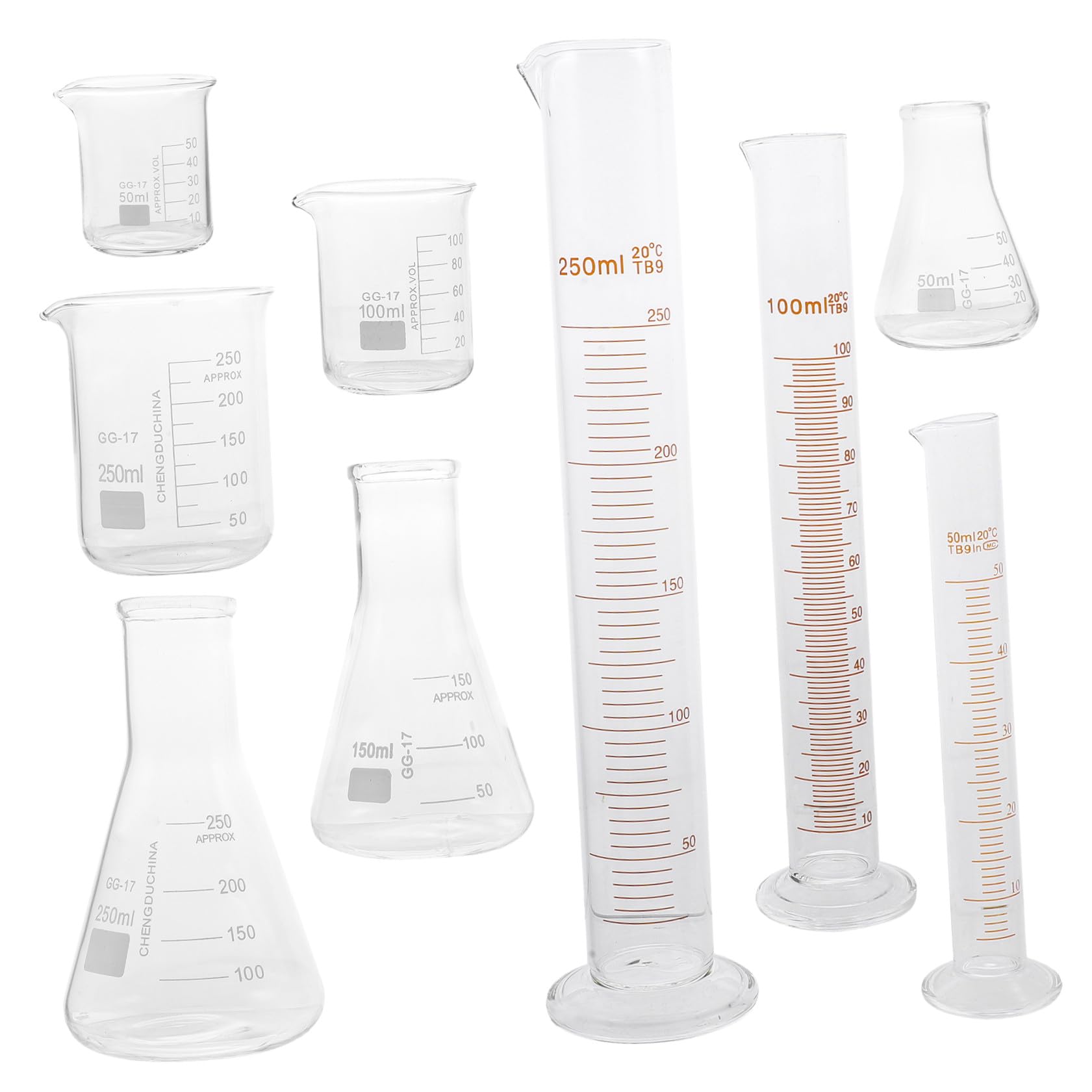 Set Vetreria da Laboratorio Scientifico in Vetro 9 Pezzi