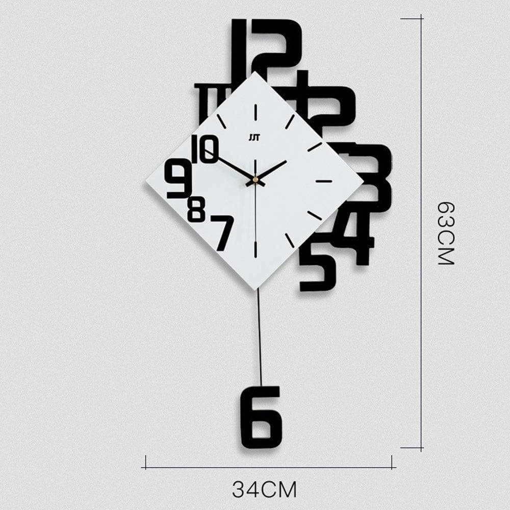 Wall Clock Creative Fashion Simple Hollow Irregular Wobble Clock Bedroom Mute Restaurant Swing Watch Pocket Watch (34 * 63CM)