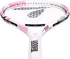 Teloon Raquetes de tênis recreativas para adultos - raquete de tênis de 68 cm para homens e mulheres, estudantes universitários, iniciantes, raquete de tênis (V9-rosa e branco)