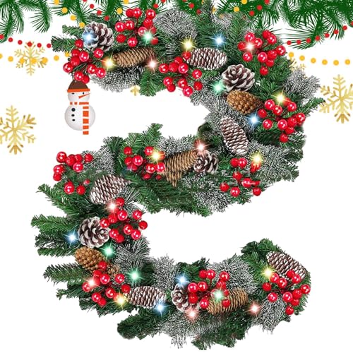 Guirlande de Noël lumineuse réaliste pour décoration de fête et maison