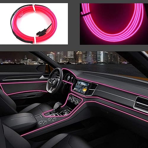 Tubo de luz de neón de 16 pies. Tira de luz led flexible para auto, CC de 12 V, ambiente de neón brillante estroboscópico, luces de neón brillantes,