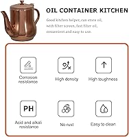 Vista 5 de Luxshiny Contenedor de grasa de tocino de 16.9 fl oz de acero inoxidable con colador, contenedor de aceite de cocina, jarra de almacenamiento